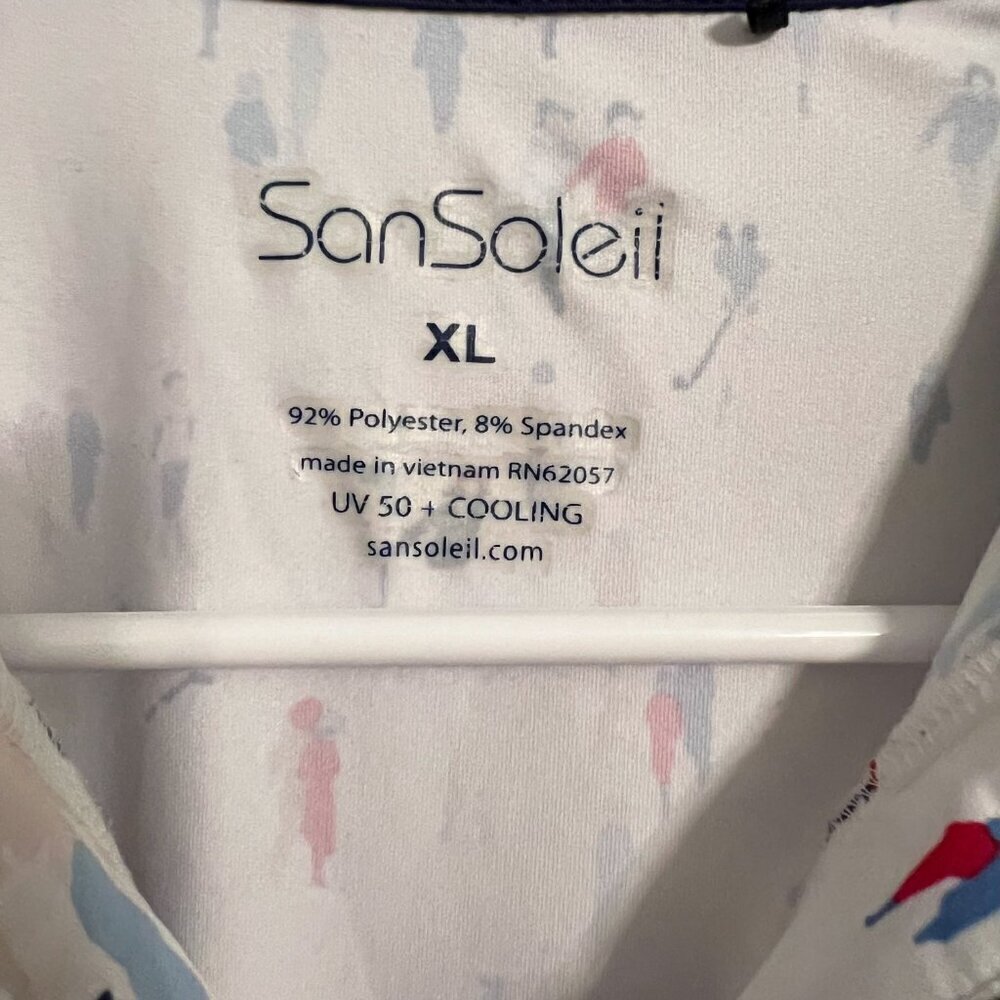 Women's SanSoleil SoolCool Tee Time Short Sleeve 1/4 Zip Golf UV50 Size XL - Picture 3 of 5